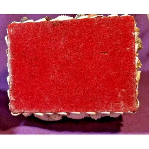 2 Vintage Seashell Encrusted Jewelry Trinket Treasure Box Handmade Coastal Beach - Picture 10 of 12